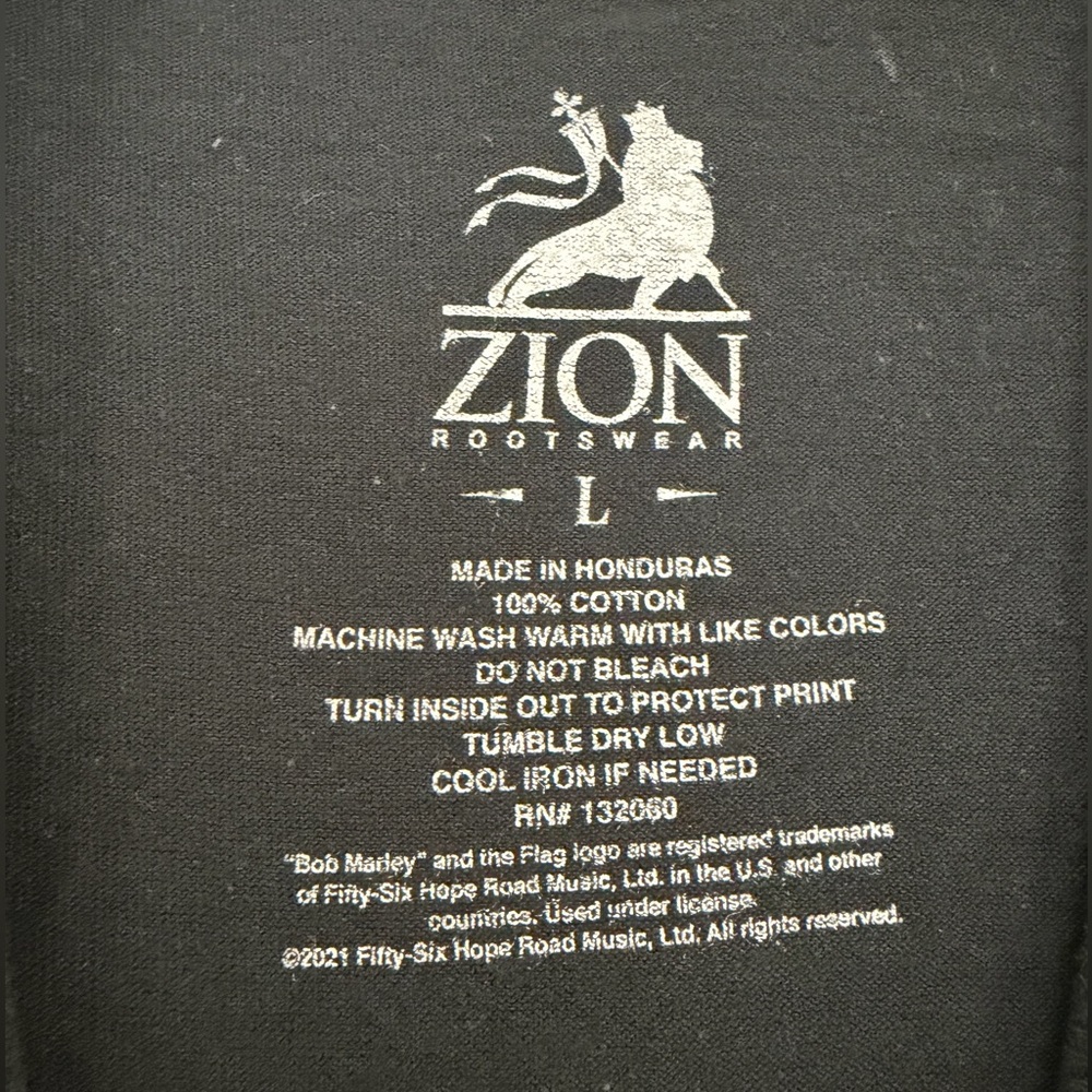Zion Rootswear Bob Marley World Tour Tee - Black - Picture 4 of 4